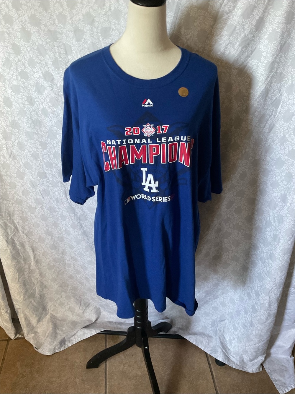 Majestic Blue LA Dodgers National League Champions Tee